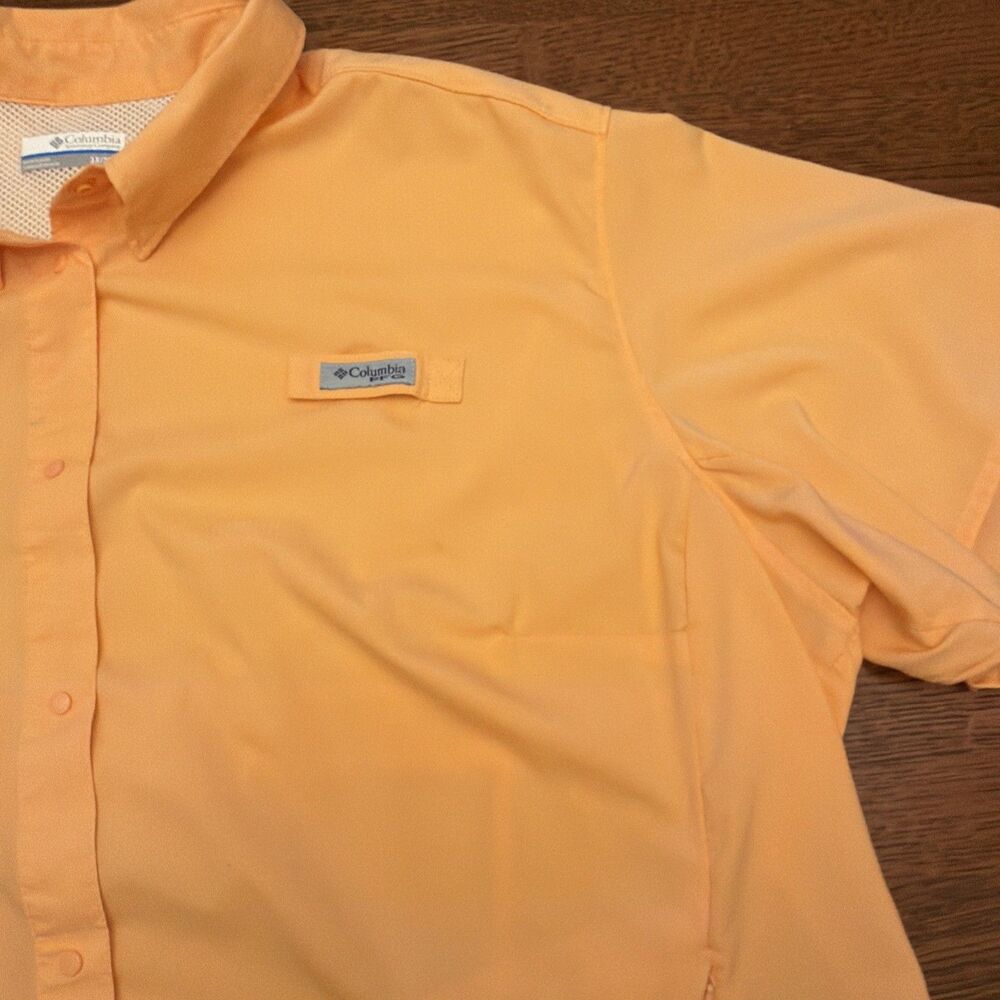 Columbia PFG Omnishade Women’s 3X Short Sleeve Orange Shirt - Picture 5 of 15
